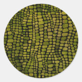 Crocodile Print Runder Aufkleber (Vorderseite)