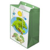 Crocodile Smile Birthday Mittlere Geschenktüte (Rückseite Schrägansicht)