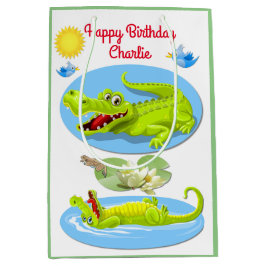 Crocodile Smile Birthday Mittlere Geschenktüte