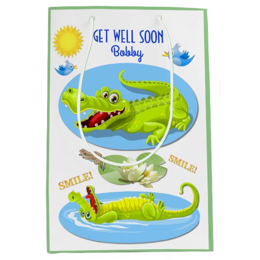 Crocodile Smile wird gut Mittlere Geschenktüte (Vorderseite)