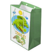 Crocodile Smile wird gut Mittlere Geschenktüte (Rückseite Schrägansicht)