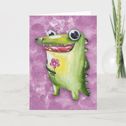 Crocodile Smiles Karte (Vorderseite)