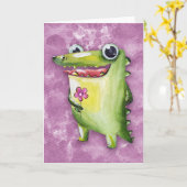 Crocodile Smiles Karte (Gelbe Blume)