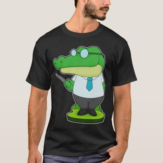 Crocodile Teacher Pointer T-Shirt (Vorderseite)