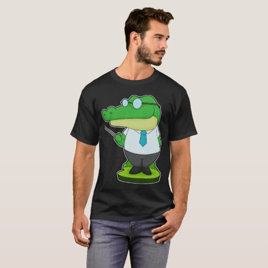 Crocodile Teacher Pointer T-Shirt (Vorne ganz)