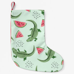 Crocodile Watermelon, Abstraktes Vintages Muster. Kleiner Weihnachtsstrumpf
