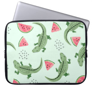 Crocodile Watermelon, Abstraktes Vintages Muster. Laptopschutzhülle