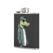 Crocodile Wear Hoodie Funny Cool Animal Vector Flachmann (Links)