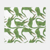 Crocodile White Watercolor Array Fleecedecke (Vorderseite (Horizontal))
