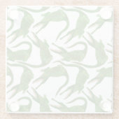 Crocodile White Watercolor Array Glasuntersetzer (Rückseite)