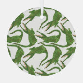 Crocodile White Watercolor Array Ornament Aus Glas (Rückseite)