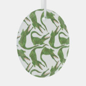 Crocodile White Watercolor Array Ornament Aus Glas (Vorderseite Rechts)