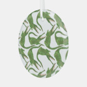 Crocodile White Watercolor Array Ornament Aus Glas (Vorderseite links)