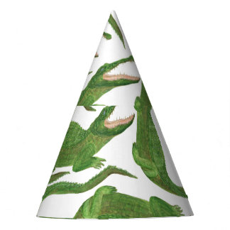 Crocodile White Watercolor Array Partyhütchen