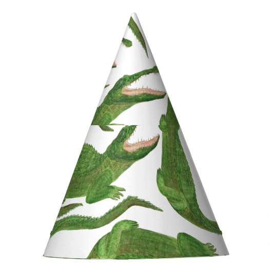 Crocodile White Watercolor Array Partyhütchen (Vorderseite)