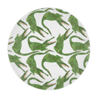 Crocodile White Watercolor Array Schneidebrett