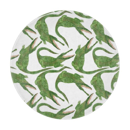 Crocodile White Watercolor Array Schneidebrett (Vorderseite)