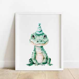 Crocodile Wild Safari Tiere Geburtstagsparty Poster