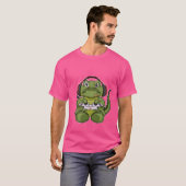 Crocodile With Gaming Controller I Funny Gaming I T-Shirt (Vorne ganz)