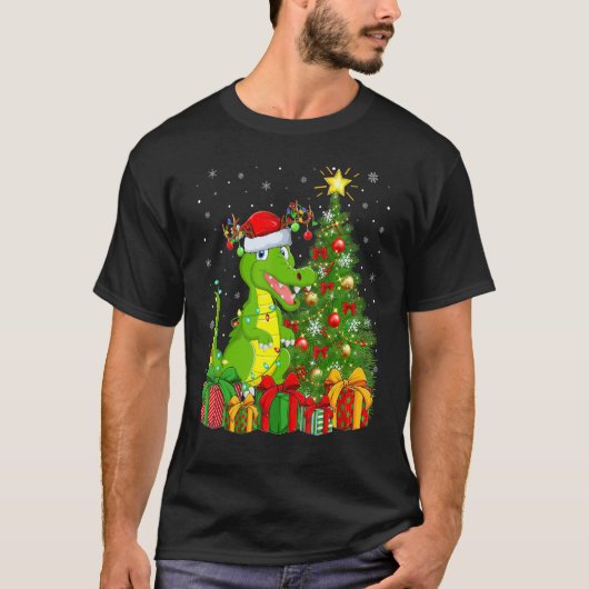 Crocodile Xmas Holiday Santa Crocodile Christmas T-Shirt (Vorderseite)