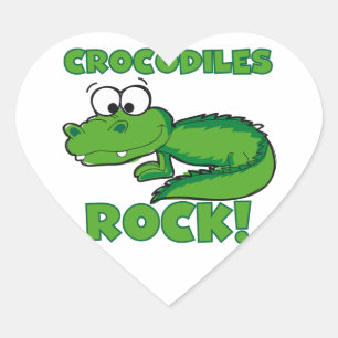 Crocodiles Rock Herz-Aufkleber
