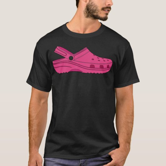 Crocs Clog Neon Magenta Hot Pink Shoe Classic T-Sh T-Shirt (Vorderseite)