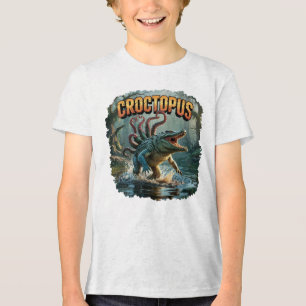 Croctopus Illustration Combo Kreatur Funny Tri-Blend Shirt