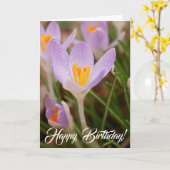 Crocus Birthday Blessings Karte (Gelbe Blume)