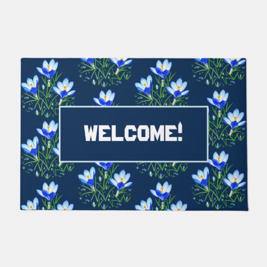 Crocus Blume Blue Fußmatte (Vorderseite)