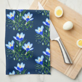 Crocus Blume Blue Geschirrtuch (Viertel Falte)