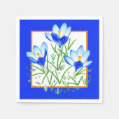 Crocus Blume Blue & White Paper Napkins Serviette (Vorderseite)