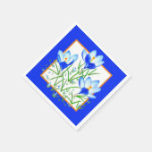 Crocus Blume Blue & White Paper Napkins Serviette (Ecke)