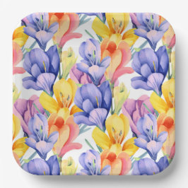 Crocus Blume Floral Geburtstag Pappteller