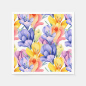 Crocus Blume Floral Geburtstag Serviette (Vorderseite)