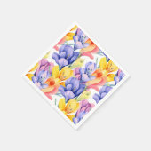 Crocus Blume Floral Geburtstag Serviette (Ecke)