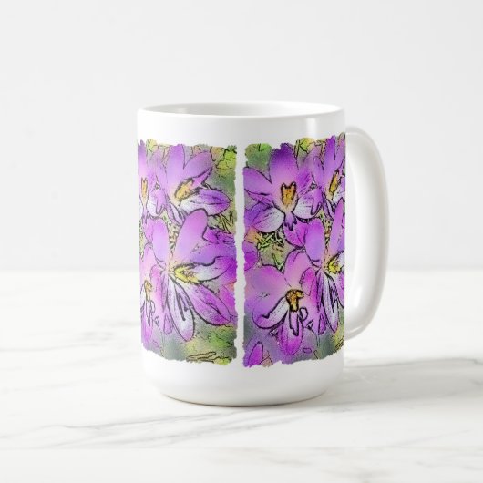 CROCUS BLUME KAFFEE TASSE (VorderseiteRechts)