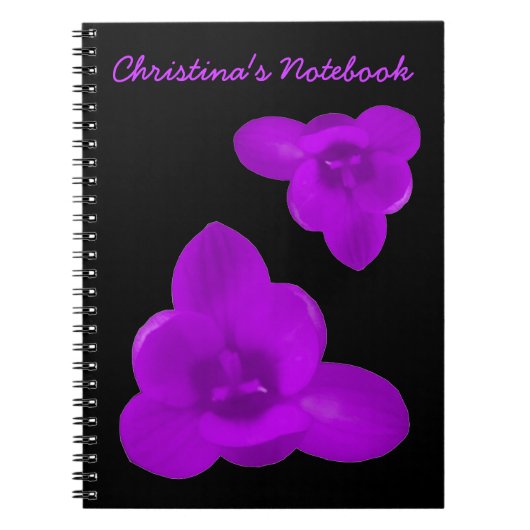 Crocus Blume Lila benutzerdefinierbares Notebook Notizblock (Vorderseite)
