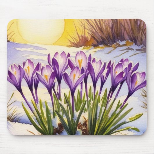 Crocus Blume Mousepad (Vorne)