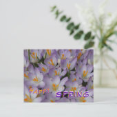 Crocus Blume Muster Happy Spring Postcard Postkarte (Stehend Vorderseite)