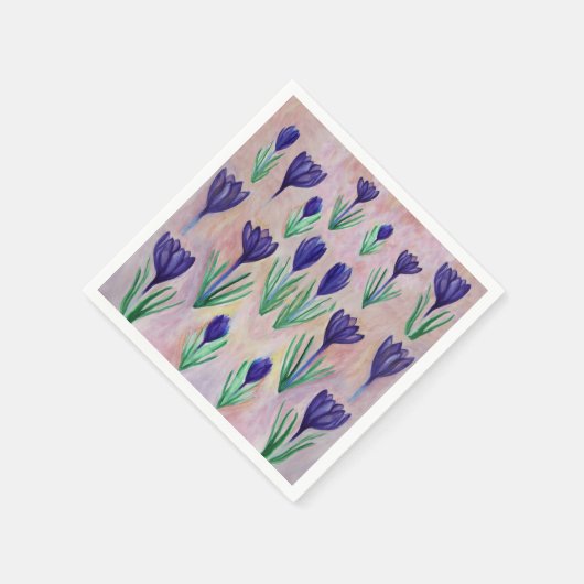 Crocus Blume Pattern Napkins Serviette (Ecke)