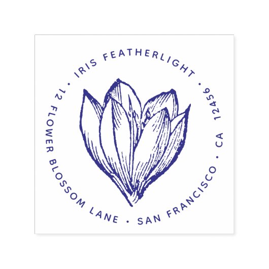 Crocus Blume Rücksendeadresse Floral Botanisch Permastempel (Design)