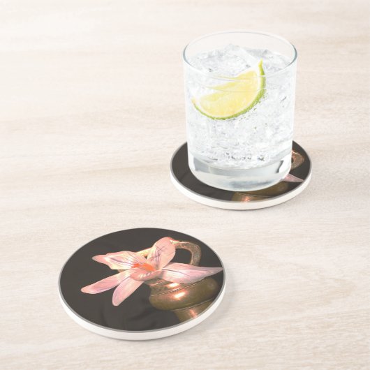 Crocus Blume Sandstein Untersetzer (Seite)