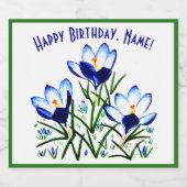 Crocus Blume Schaumweinetikett (Einzelnes Label)