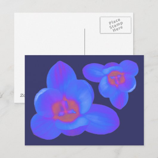 Crocus Blume Warme und kalte Postkarte (Vorne/Hinten)