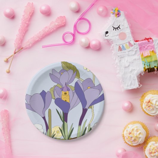Crocus Fairy House Paper Plate Pappteller (Party)
