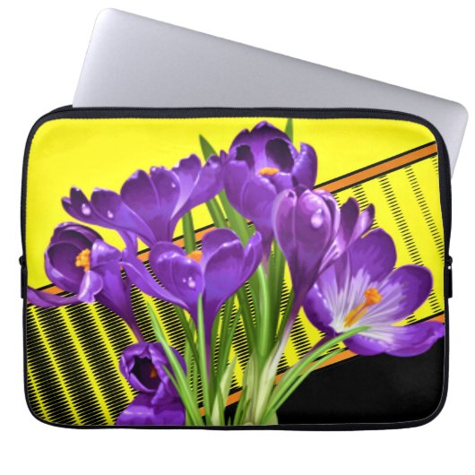 Crocus floral/geometrisch laptopschutzhülle (Vorderseite)