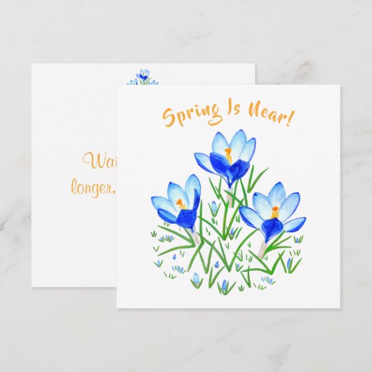 Crocus Flower on White Flat Card (Vorne/Hinten)
