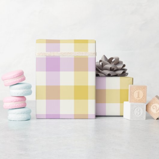 Crocus Gingham - Geschenkpapier (Babyparty)