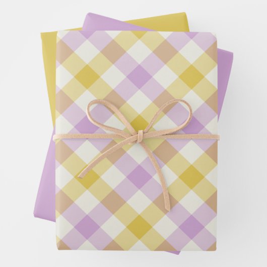 Crocus Gingham Geschenkpapier Set (Beispiel)