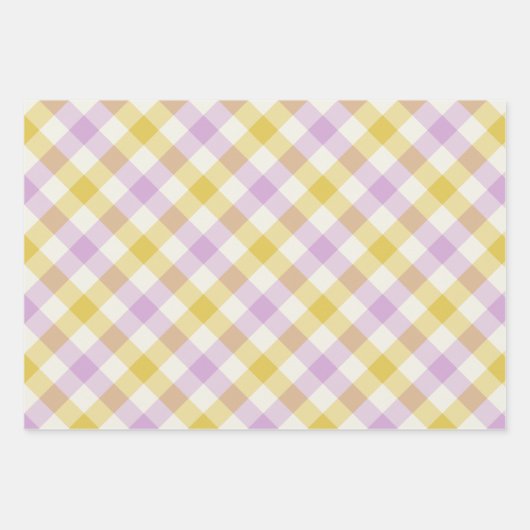 Crocus Gingham Geschenkpapier Set (Vorderseite)